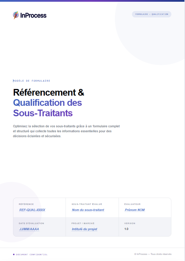 Template · Référencement & Qualification des Sous-Traitants